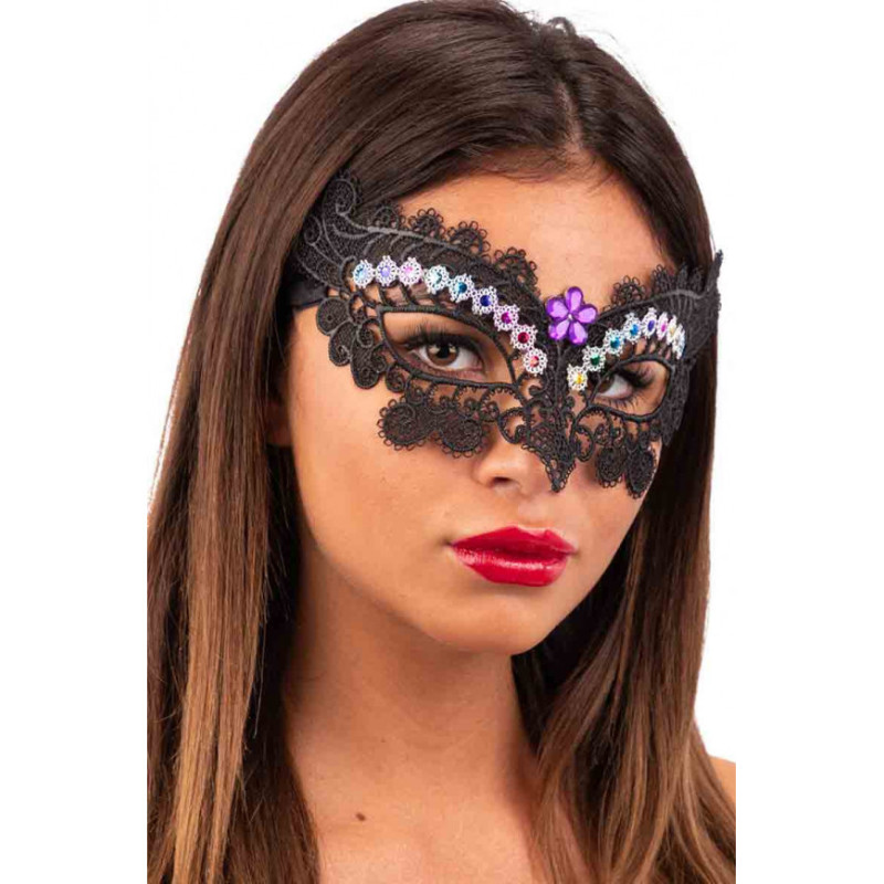 Krajková škraboška s kamínky